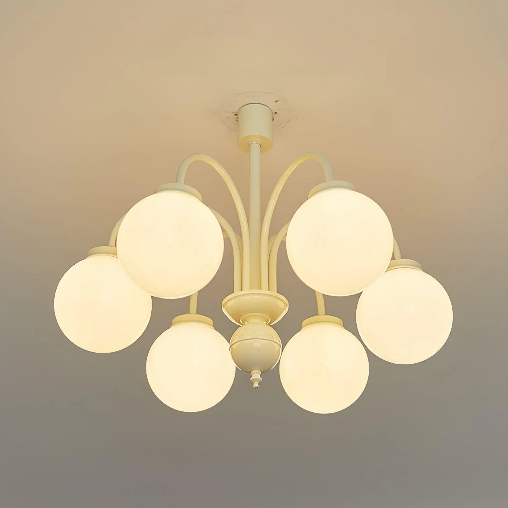 Cream Glass Sphere Chandelier
