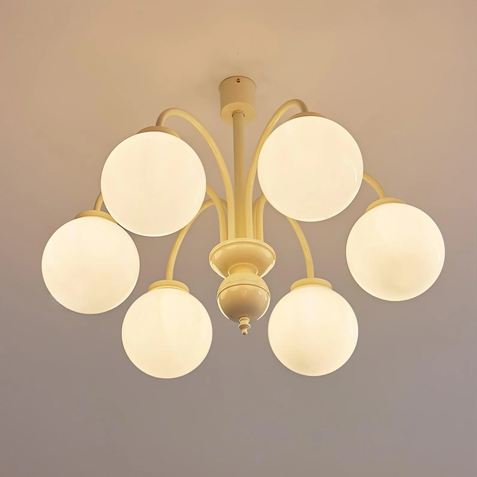 Cream Glass Sphere Chandelier