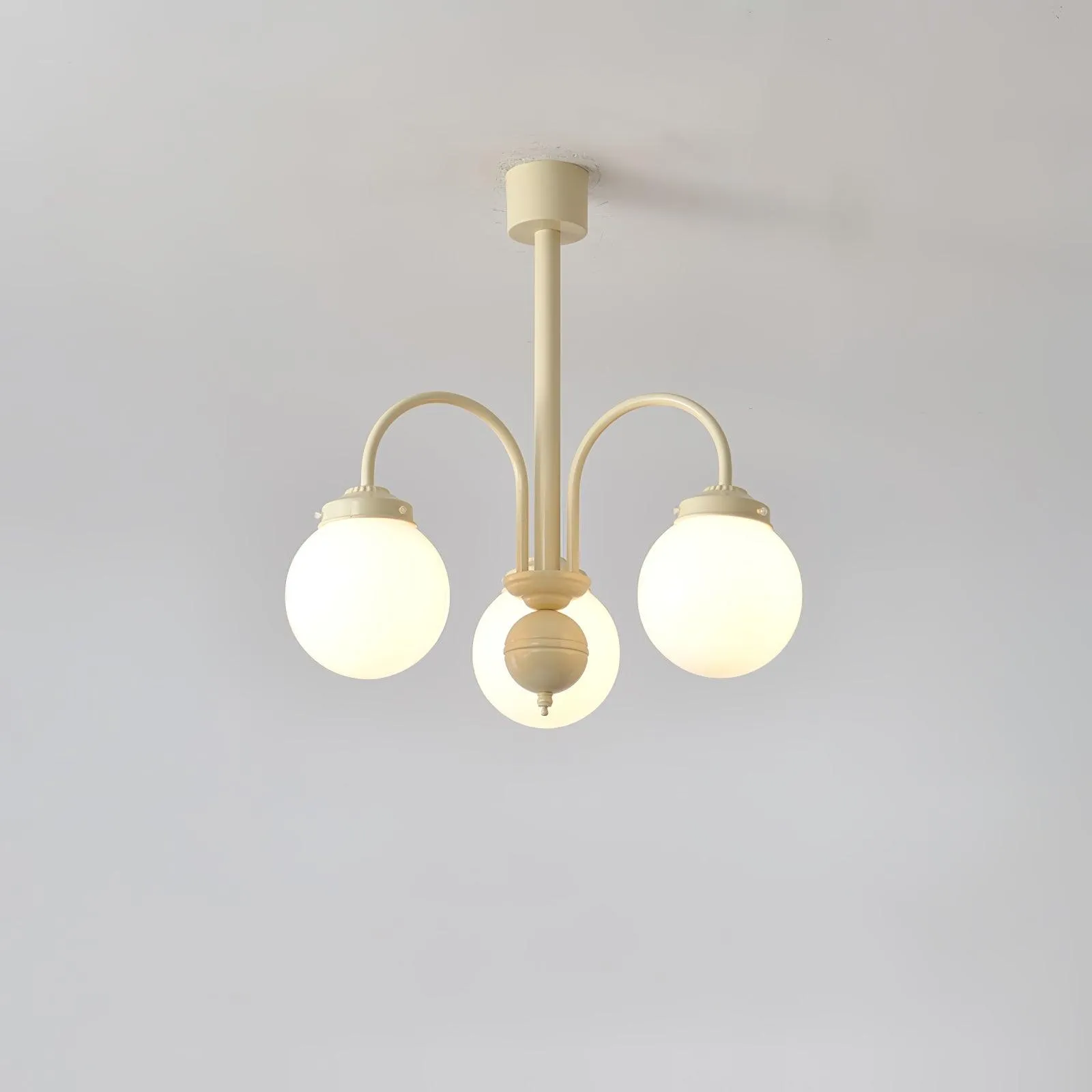Cream Glass Sphere Chandelier