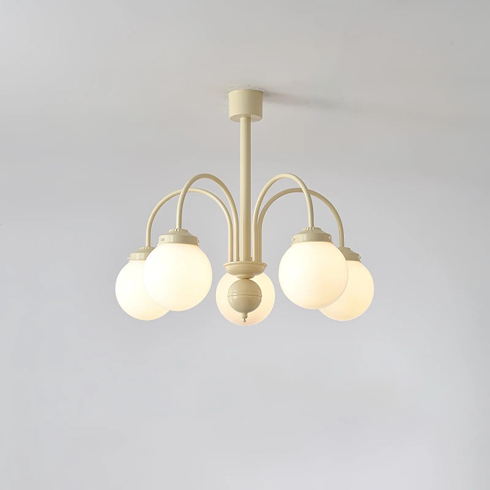 Cream Glass Sphere Chandelier