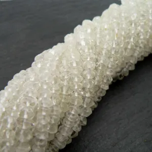 Crystal Quartz Faceted 4mm Rondelle Beads 15" Strand
