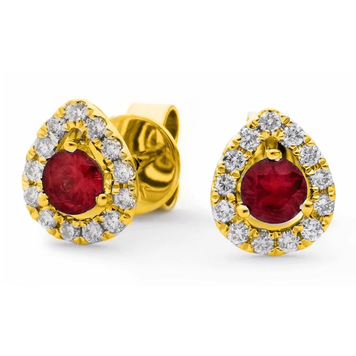 Diamond & Ruby Earrings 0.65ct