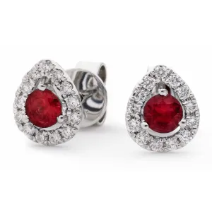 Diamond & Ruby Earrings 0.65ct