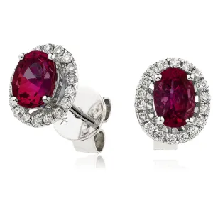 Diamond & Ruby Earrings 0.90ct