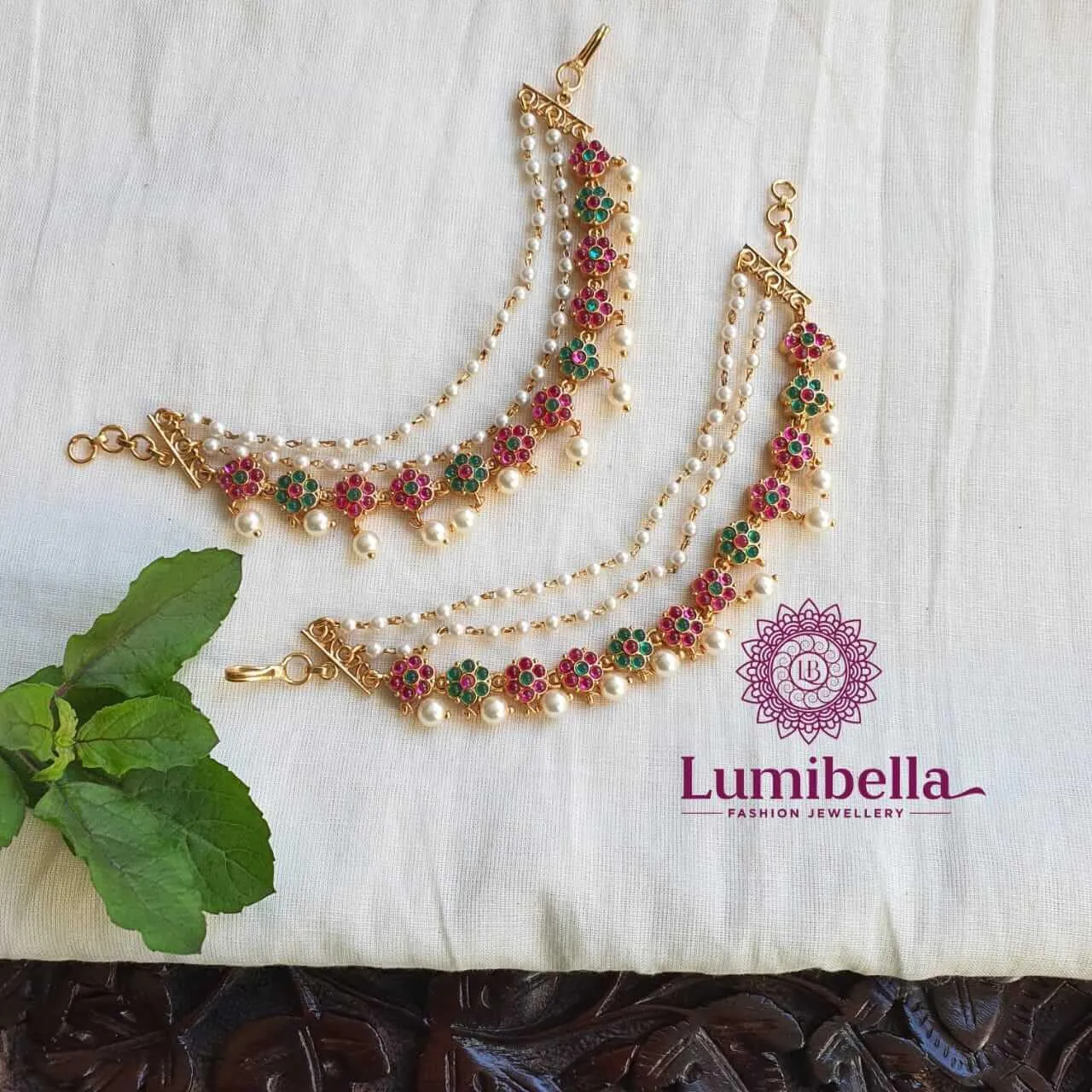Ear Chains With Kemp Stones
