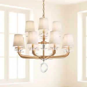 Emilea 34 inch 12 Lights Heirloom Bronze Chandelier with Clear Optic Crystals