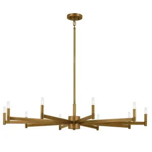 Erzo 48 in. 10 Lights Chandelier Brass Finish