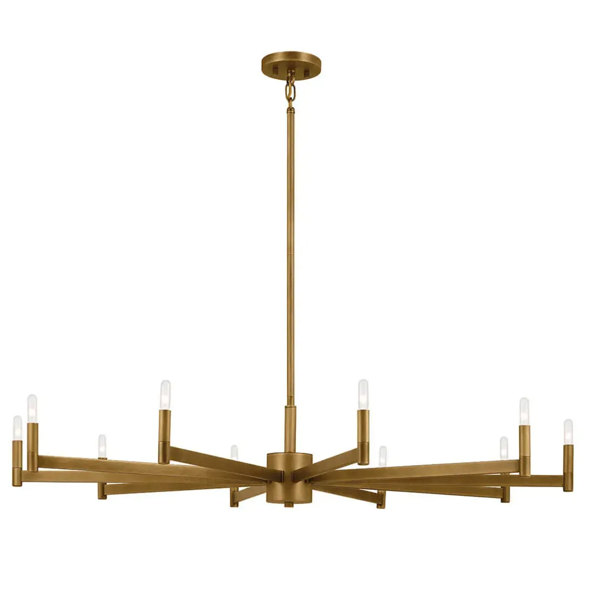 Erzo 48 in. 10 Lights Chandelier Brass Finish