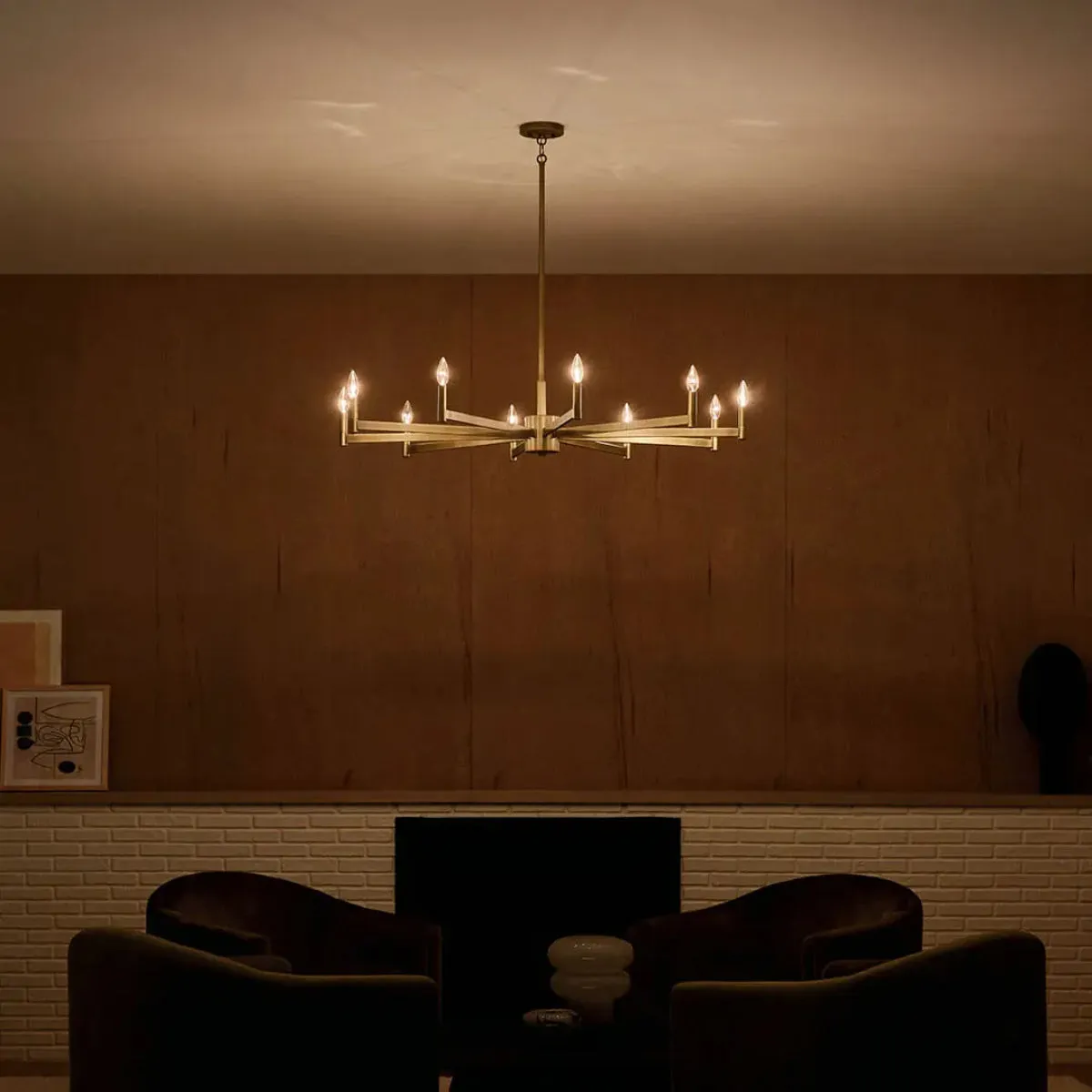 Erzo 48 in. 10 Lights Chandelier Brass Finish