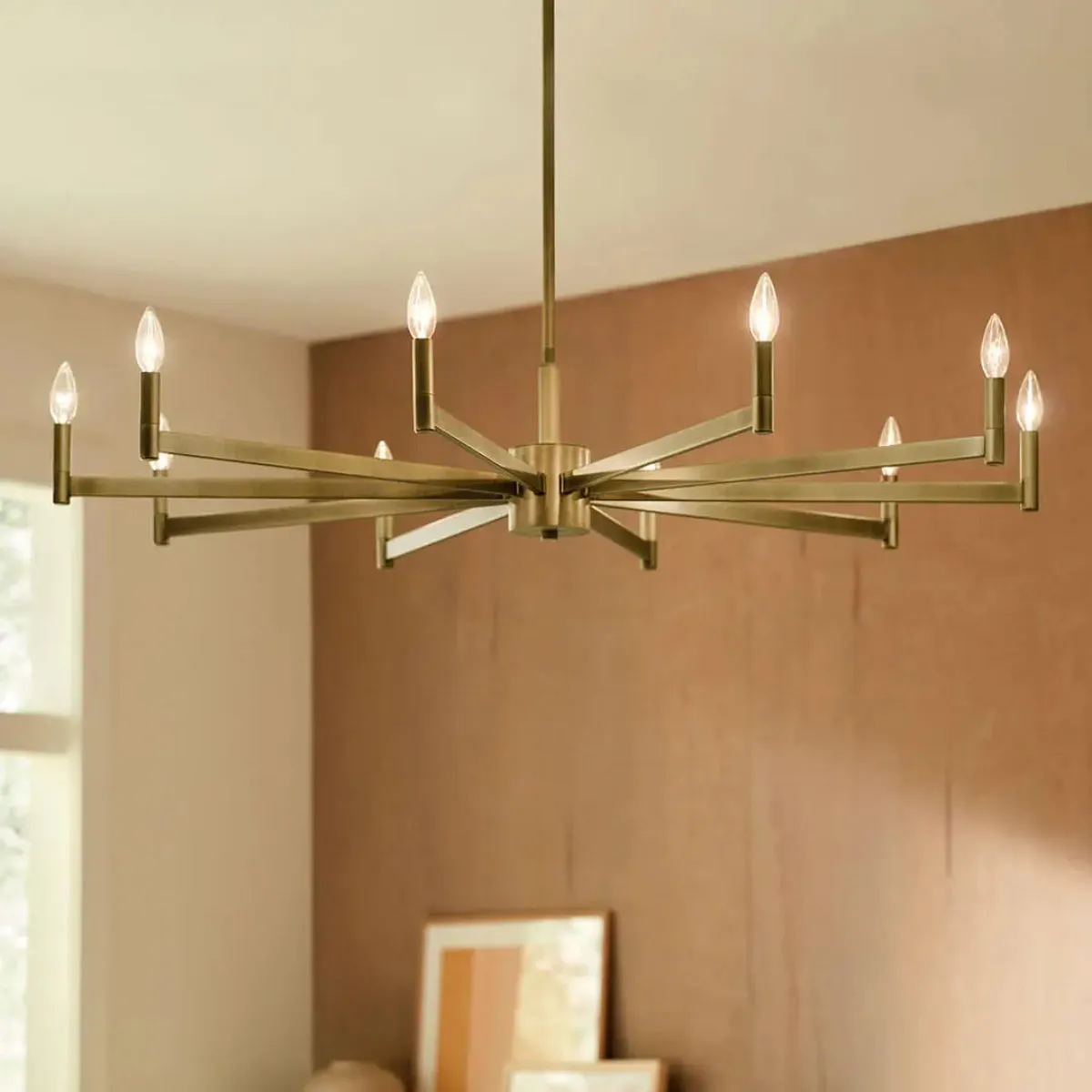 Erzo 48 in. 10 Lights Chandelier Brass Finish