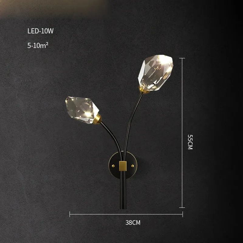 European Gold Black Crystal Chandelier LED Light for Luxury Mansion Home