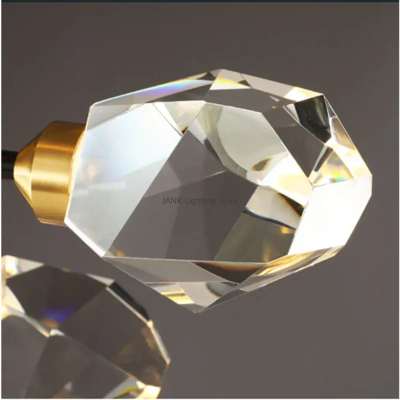 European Gold Black Crystal Chandelier LED Light for Luxury Mansion Home
