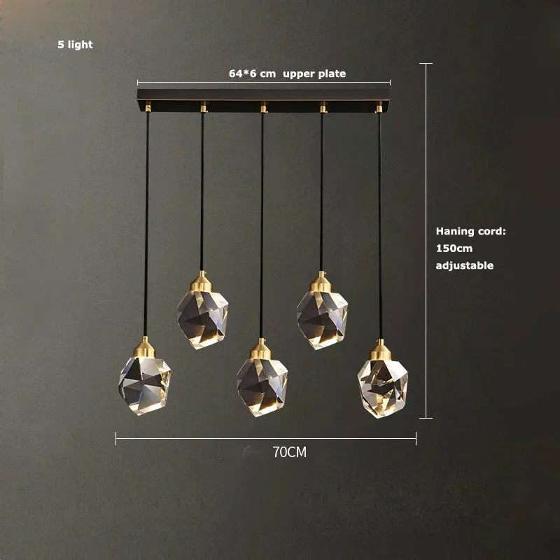 European Gold Black Crystal Chandelier LED Light for Luxury Mansion Home