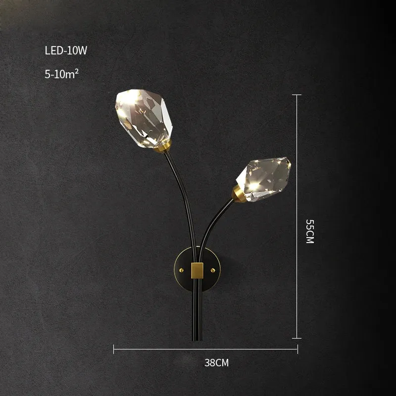European Gold Black Crystal Chandelier LED Light for Luxury Mansion Home