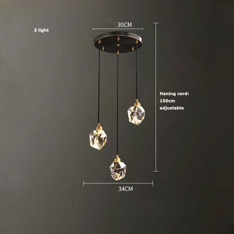 European Gold Black Crystal Chandelier LED Light for Luxury Mansion Home