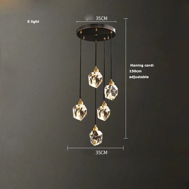 European Gold Black Crystal Chandelier LED Light for Luxury Mansion Home
