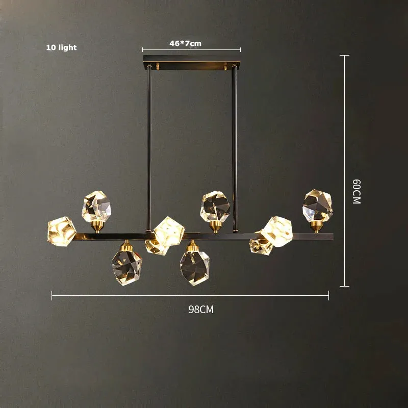 European Gold Black Crystal Chandelier LED Light for Luxury Mansion Home