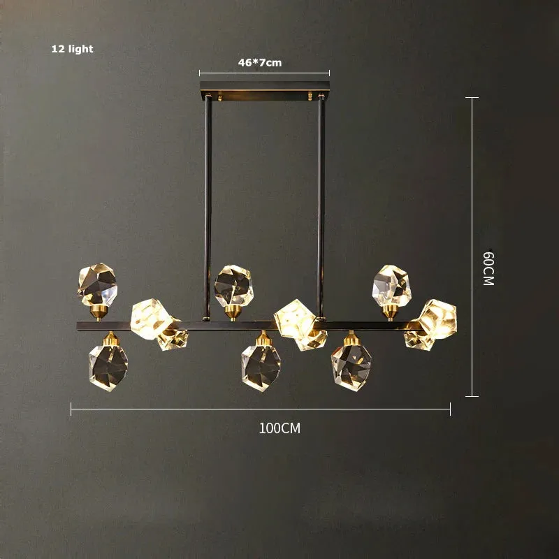 European Gold Black Crystal Chandelier LED Light for Luxury Mansion Home