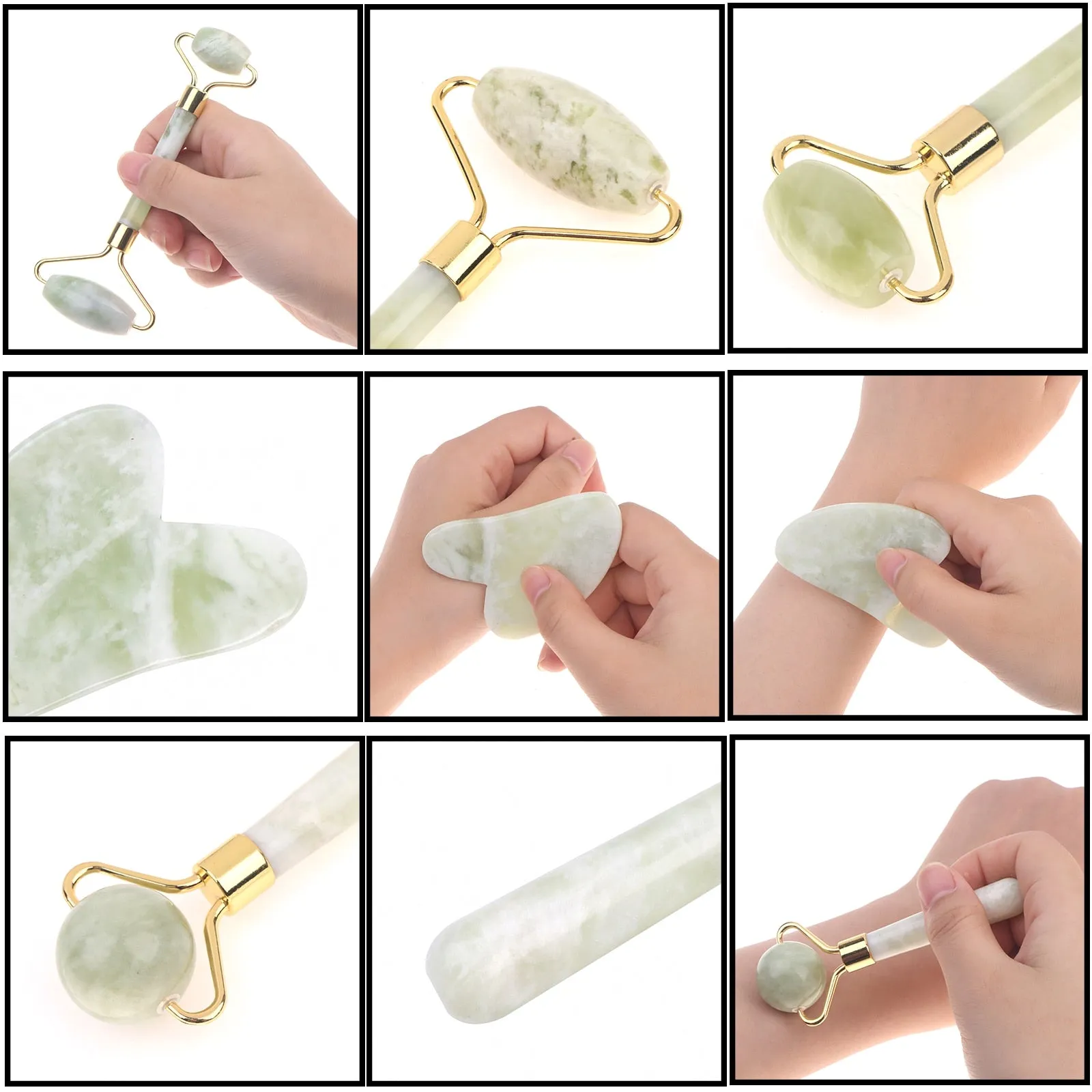Face Jade Roller Gua Sha Scraper Massager for Neck Body Guasha Eye Massage Face Slimming Therapy Beauty Skincare Tool