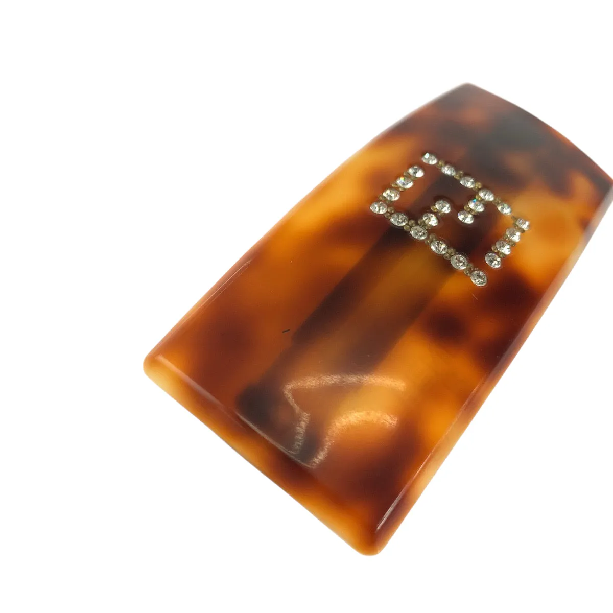 Fendi Tortoiseshell FF Logo Hair Barrette