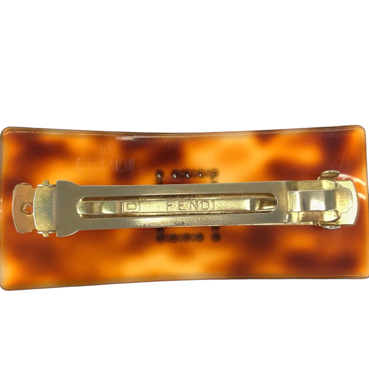 Fendi Tortoiseshell FF Logo Hair Barrette