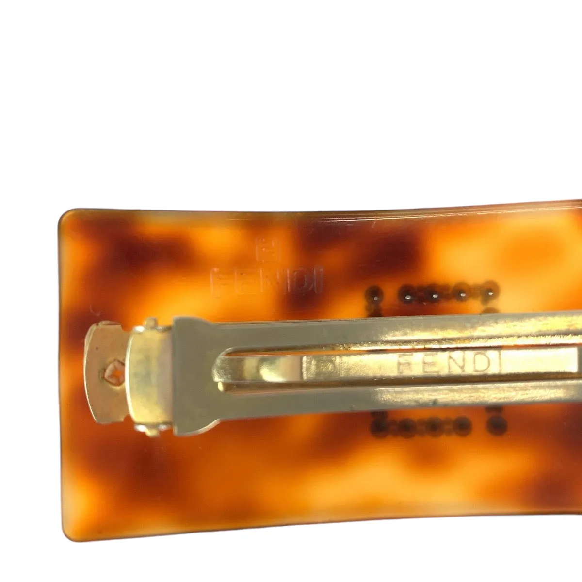 Fendi Tortoiseshell FF Logo Hair Barrette