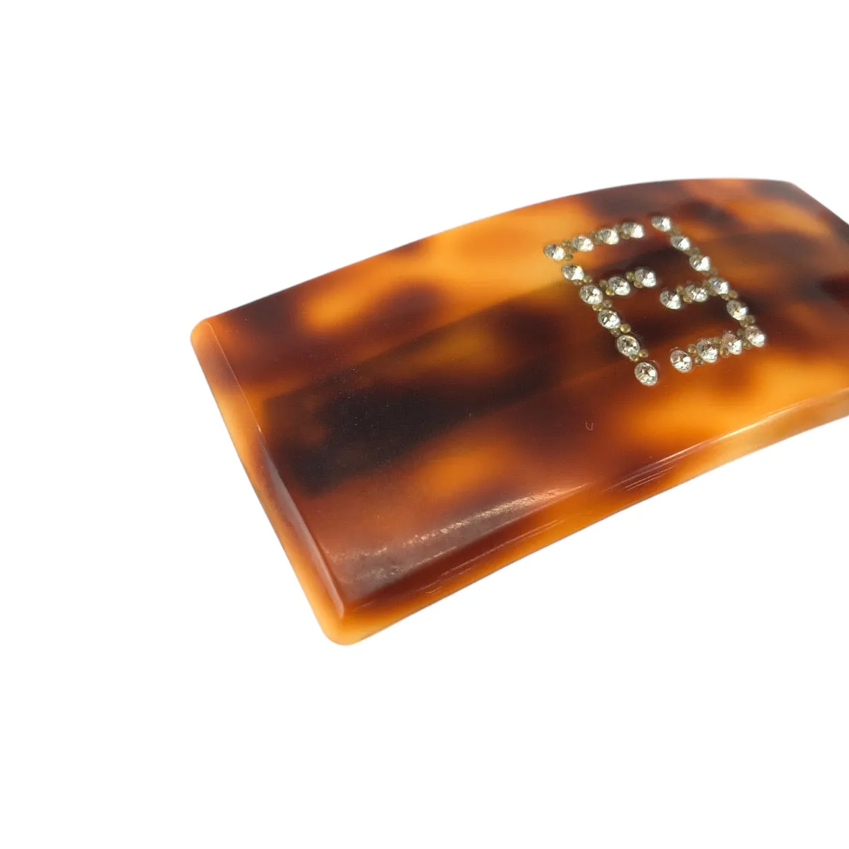 Fendi Tortoiseshell FF Logo Hair Barrette