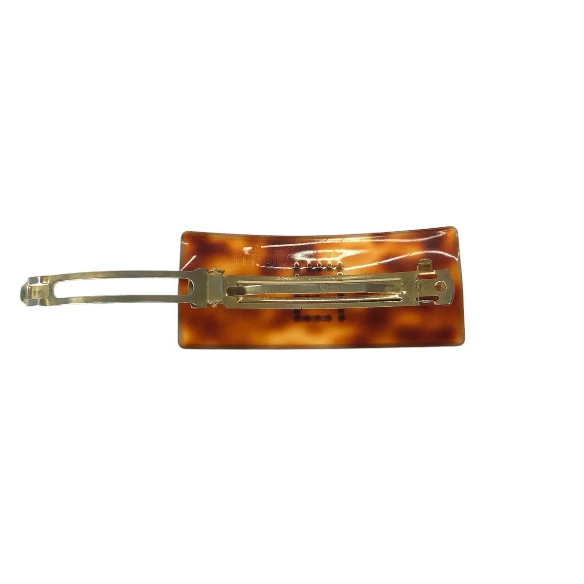 Fendi Tortoiseshell FF Logo Hair Barrette