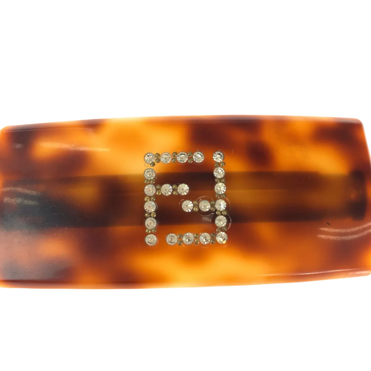 Fendi Tortoiseshell FF Logo Hair Barrette