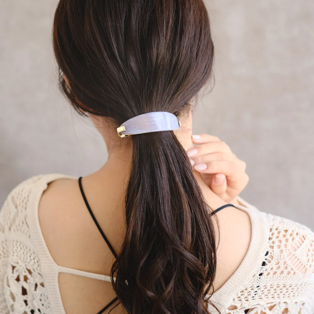 Firm Grip Metal Accent Marble Barrette