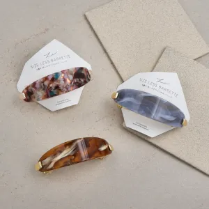 Firm Grip Metal Accent Marble Barrette