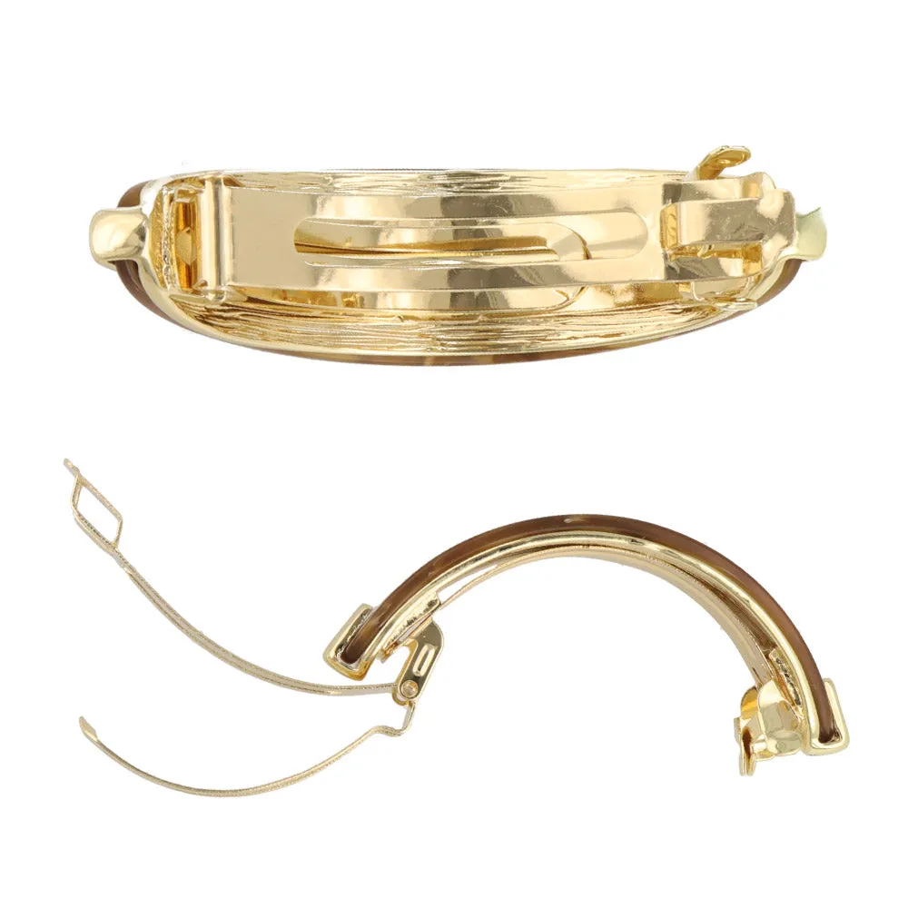 Firm Grip Metal Accent Marble Barrette