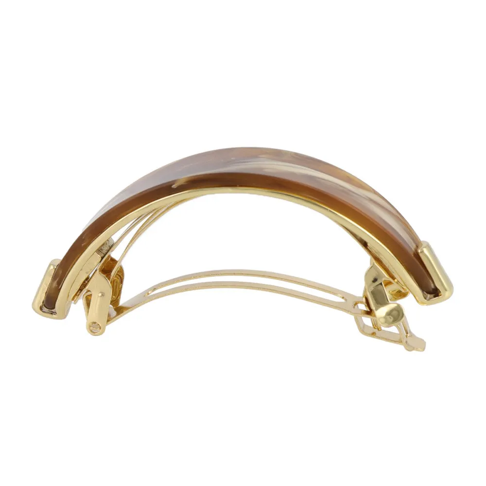 Firm Grip Metal Accent Marble Barrette