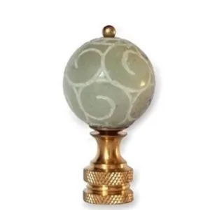 Genuine Carved Green Jade Finial