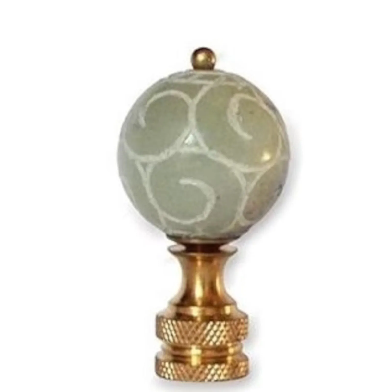 Genuine Carved Green Jade Finial
