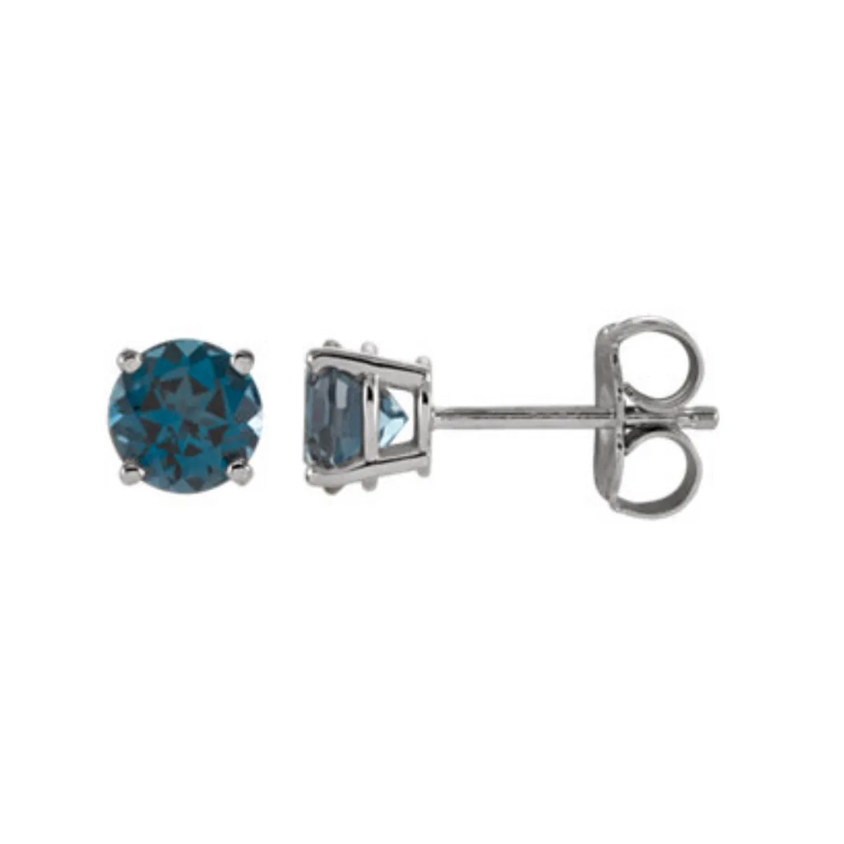 Genuine Gemstone Stud Earrings in White, Yellow or Rose Gold
