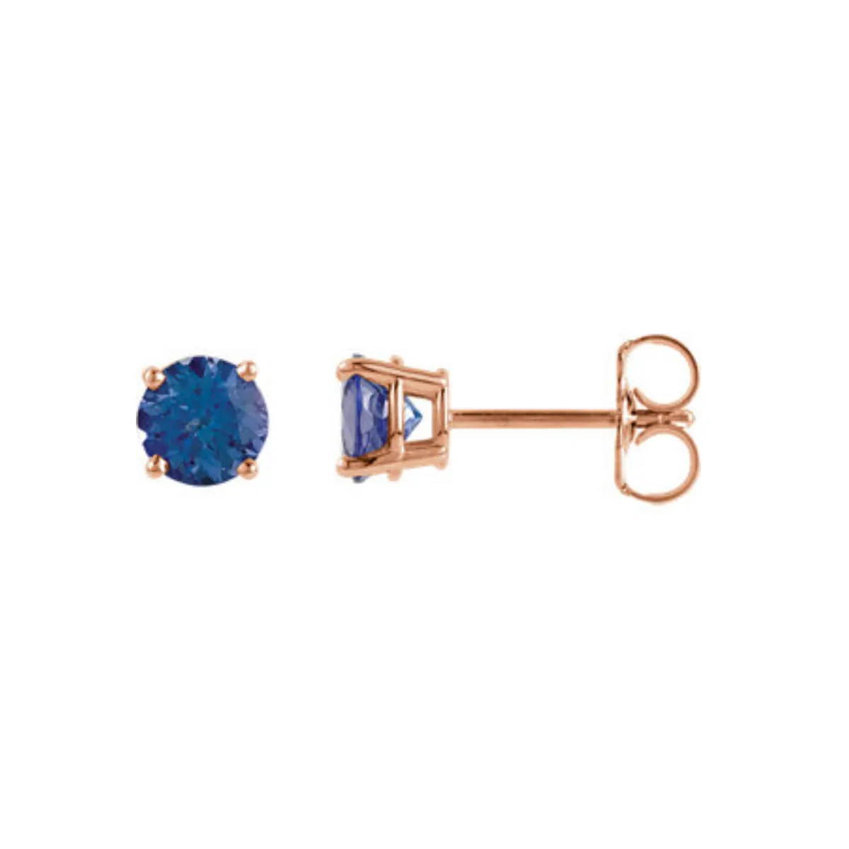 Genuine Gemstone Stud Earrings in White, Yellow or Rose Gold