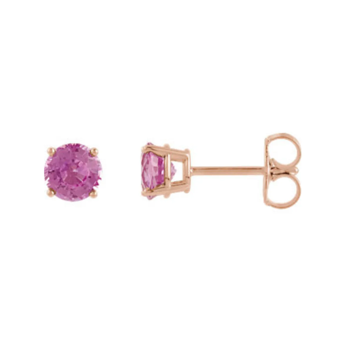 Genuine Gemstone Stud Earrings in White, Yellow or Rose Gold