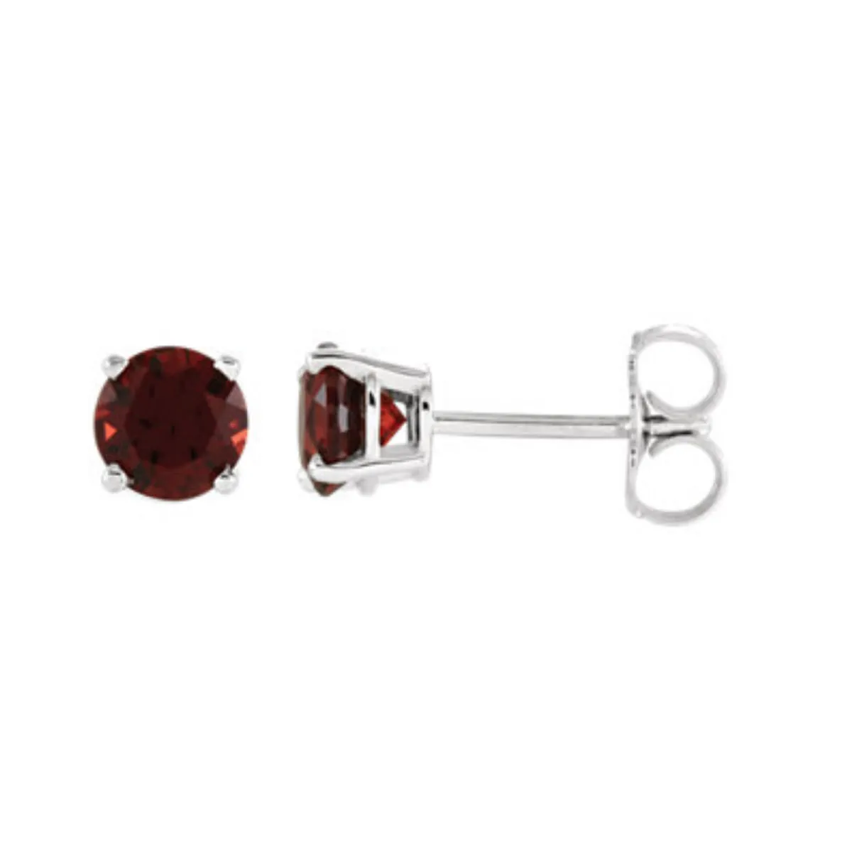 Genuine Gemstone Stud Earrings in White, Yellow or Rose Gold