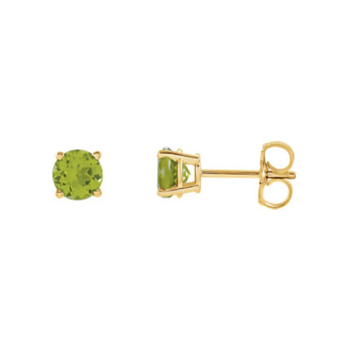 Genuine Gemstone Stud Earrings in White, Yellow or Rose Gold