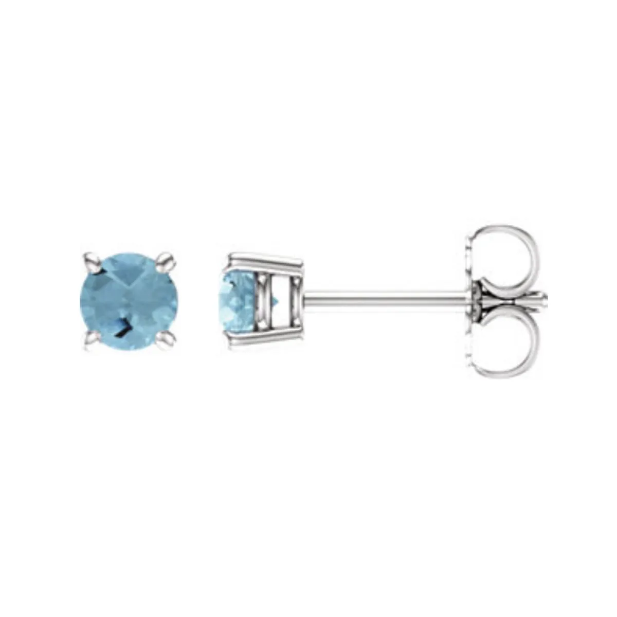 Genuine Gemstone Stud Earrings in White, Yellow or Rose Gold