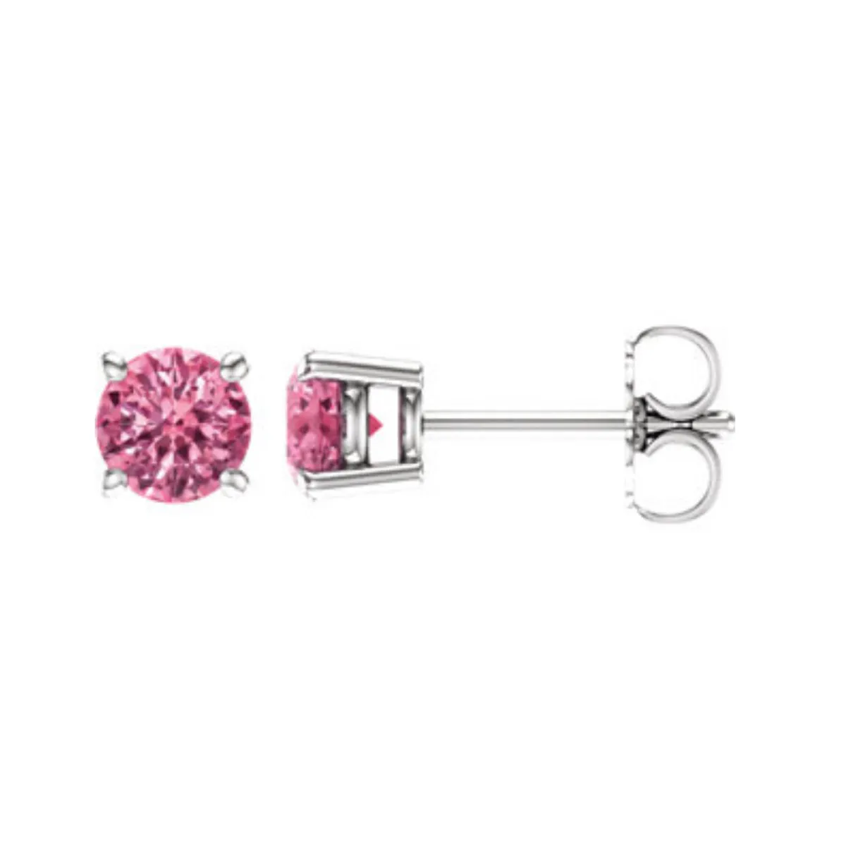 Genuine Gemstone Stud Earrings in White, Yellow or Rose Gold