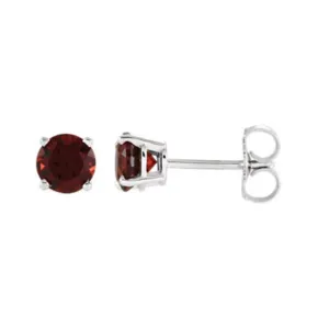 Genuine Gemstone Stud Earrings in White, Yellow or Rose Gold