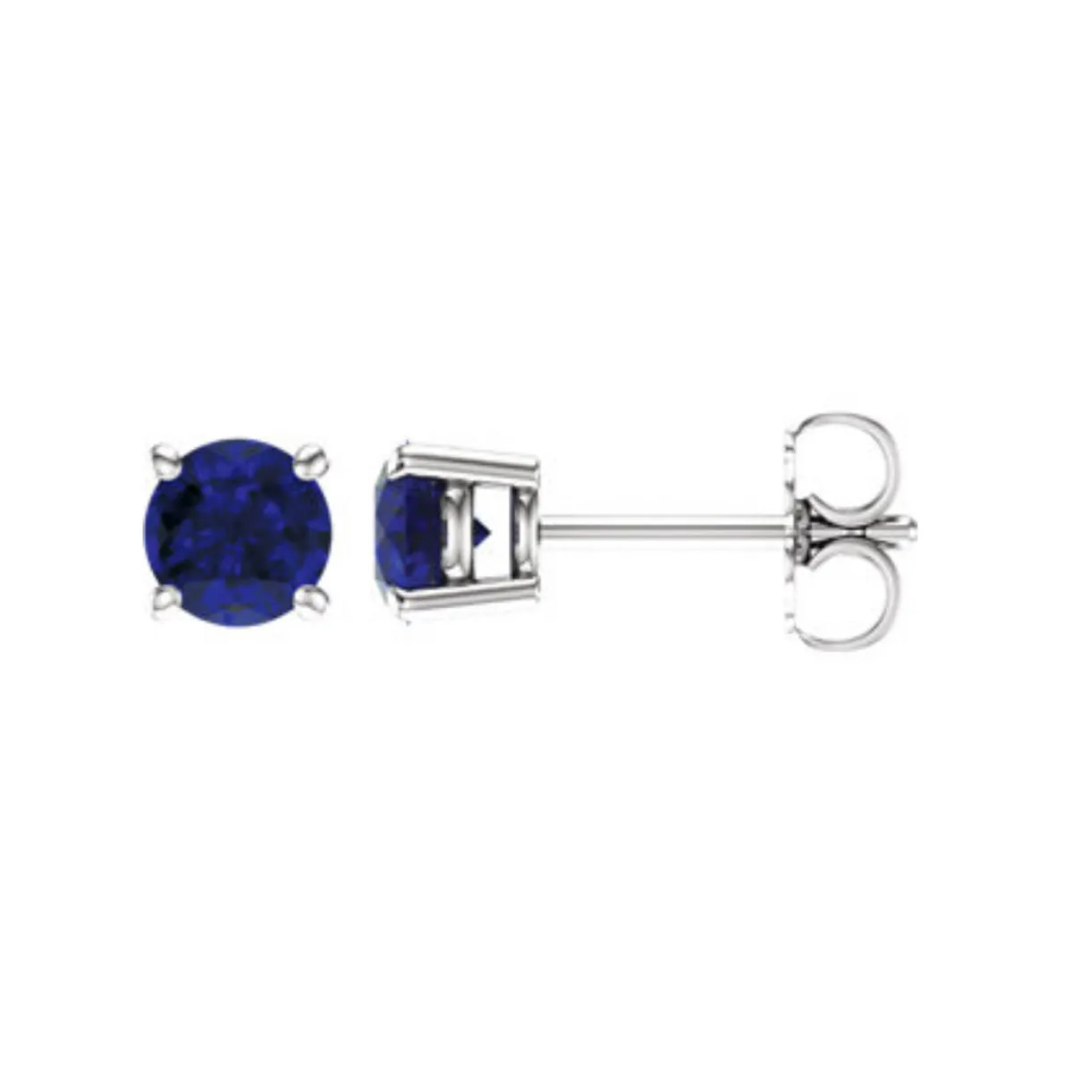 Genuine Gemstone Stud Earrings in White, Yellow or Rose Gold