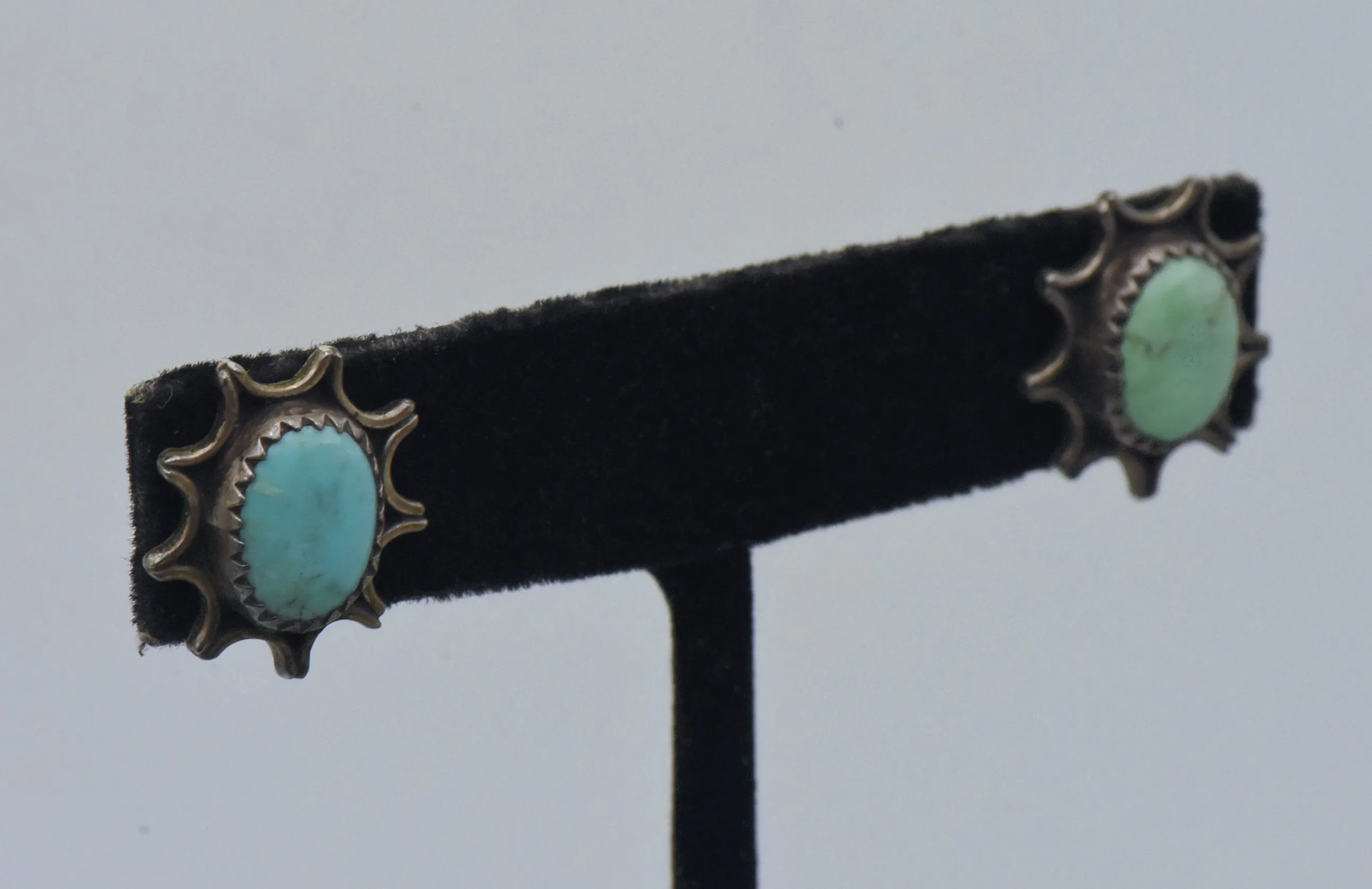 Gilbert Damon - Vintage Handmade Sterling Silver and Turquoise Earrings