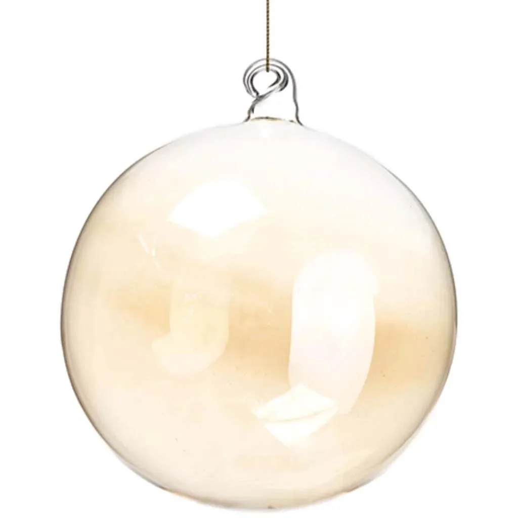 Glass Ball Ornament Amber 6in