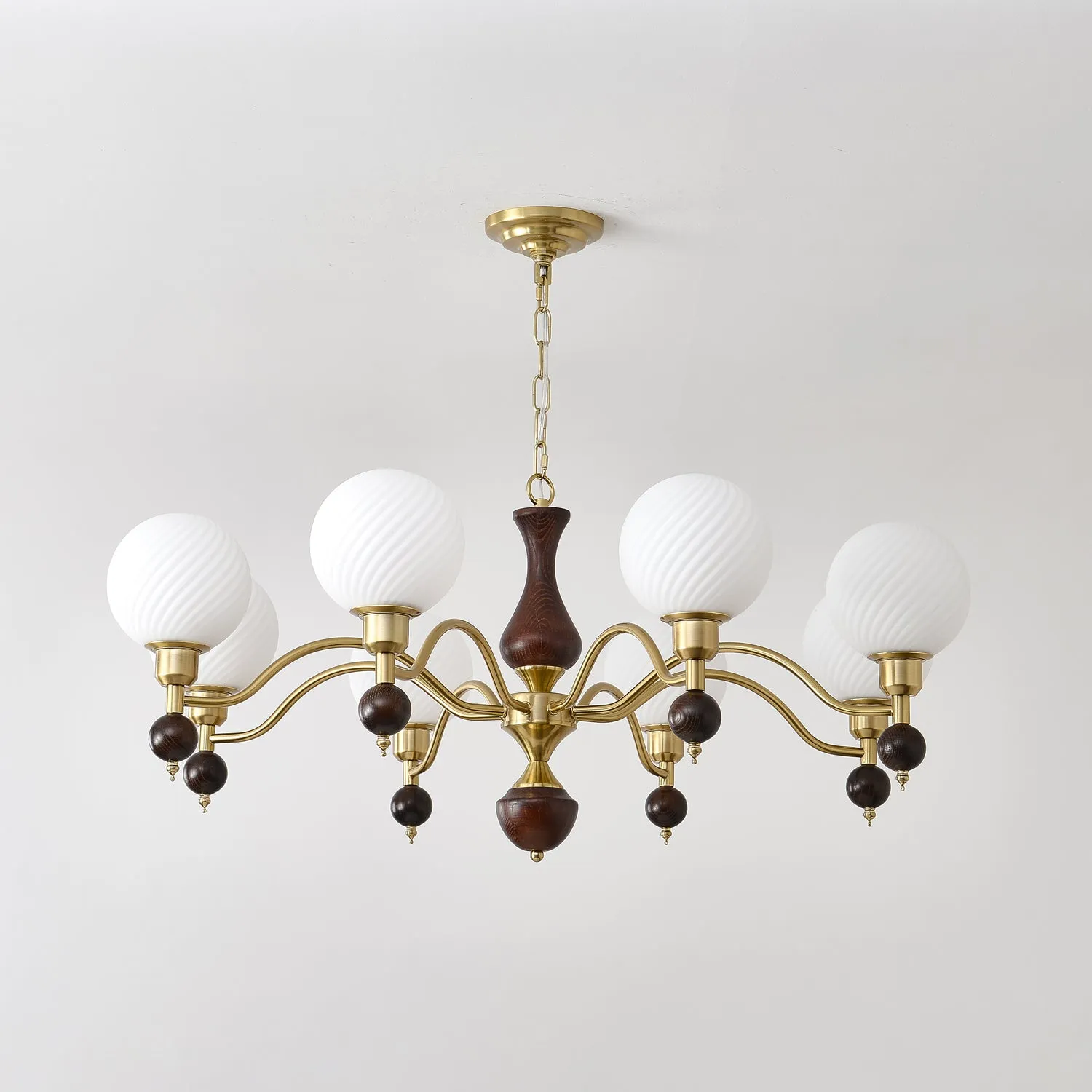 Globe Orb Wood Chandelier