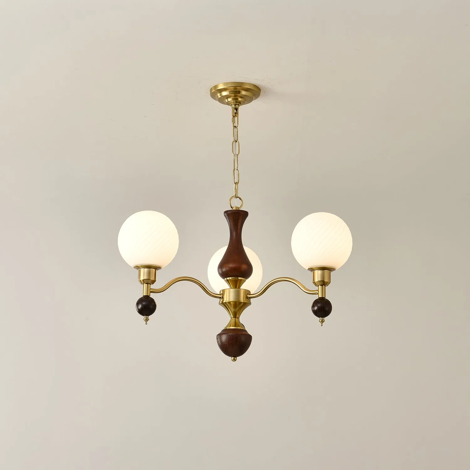 Globe Orb Wood Chandelier