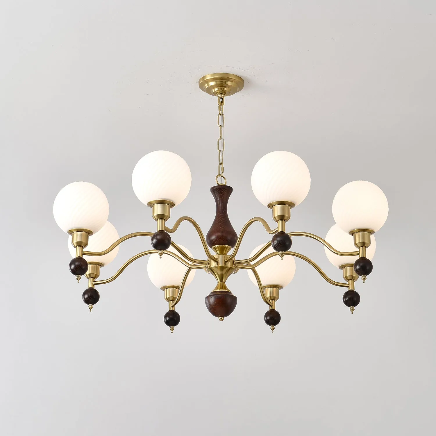 Globe Orb Wood Chandelier