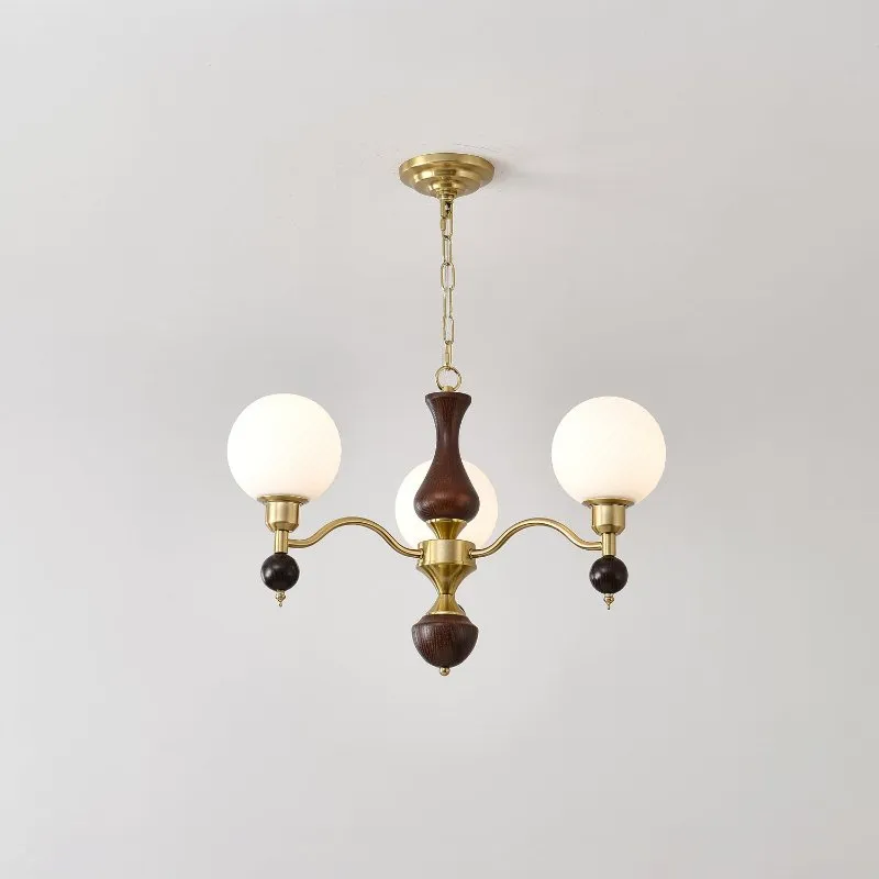 Globe Orb Wood Chandelier